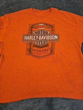 2015 Harley Davidson Shirt Motorcycle Oil Shirt Macon George Orange
